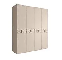 Шкаф 4-х дв. Bogemia Farfalle (Ваниль/Хром) БМШ2/4(Fa)