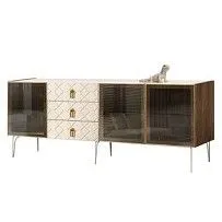 Комод 2.1м Bogemia Woodline Fa (Слоновая кость) (Lakobel/Золото) БМКМ-5[5]