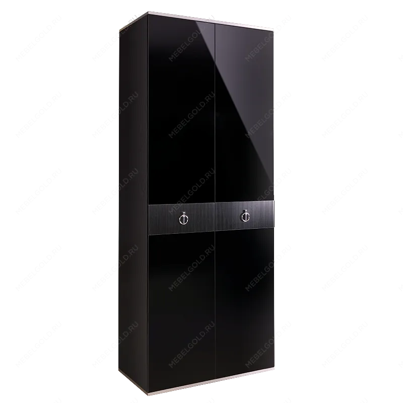 Шкаф 2-х дверный Римини СОЛО (Черный/Серебро) РМШ2/2(s)