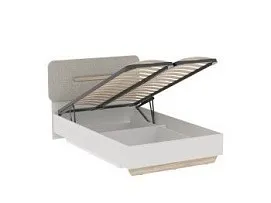 Кровать 1200 с темной мягкой вставкой и подъемным механизмом, Аврора (1356*2063*1049) Дуб Мария/Кашемир