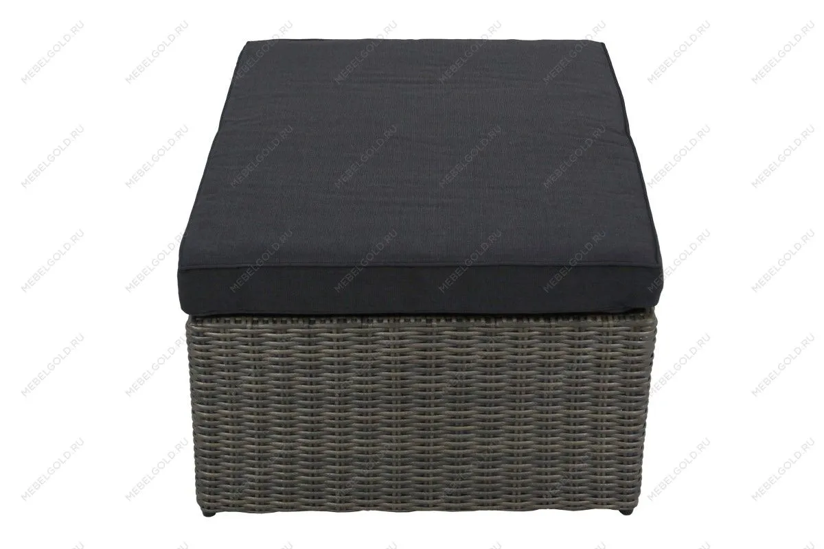 Набор мебели Драмен арт.GS009 серо-коричневый, серый (стол, 2 угл.кресла, 2 пуфа, ротанг серо-корич, подушки серые) | изображение 6