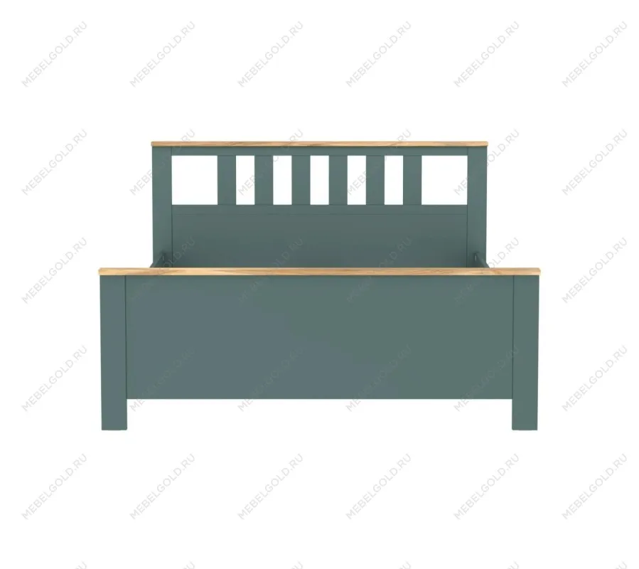 САГА кровать двойная 160х200 темно-бирюзовая/ясень | изображение 1