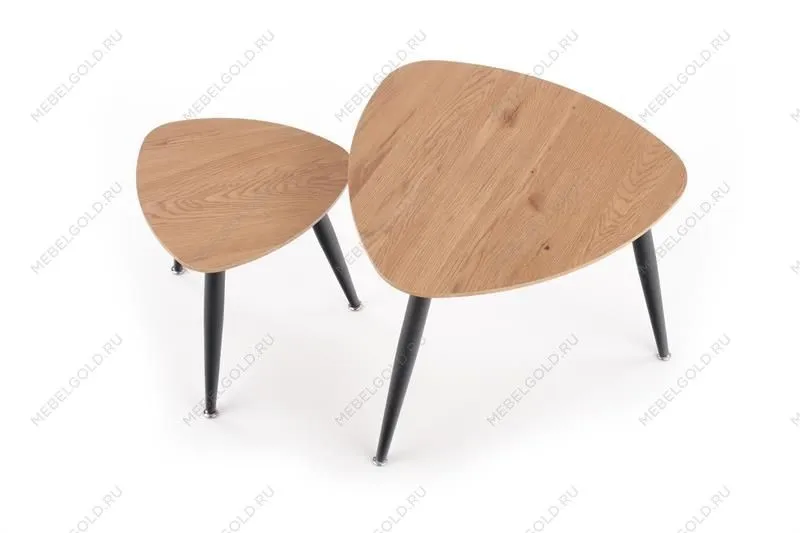Комплект Halmar NICEA 2, 2 стола журнальных (дуб золотой/черный) | изображение 5