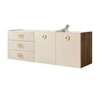 Комод 1.6м Bogemia Woodline Fly Fi (Слоновая кость) (Lakobel/Золото) БМКМ-4