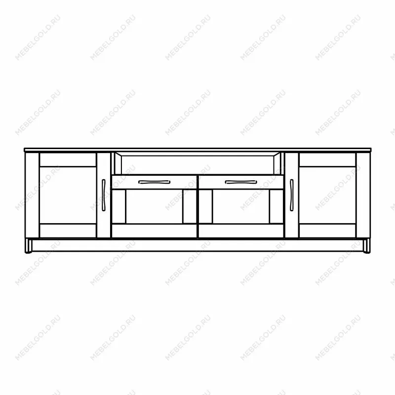 Тумба для ТВ Сириус, 2 двери и 2 ящика, 156х41х47 см, белая | изображение 16