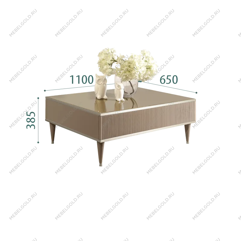 Журнальный столик с ящиком Римини СОЛО (Мокка/Серебро) РМСТ-2(s)