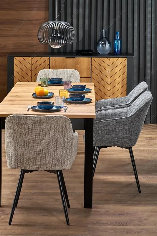 Стол обеденный Halmar QUBIK 80 (дуб артизан/черный) | изображение 4