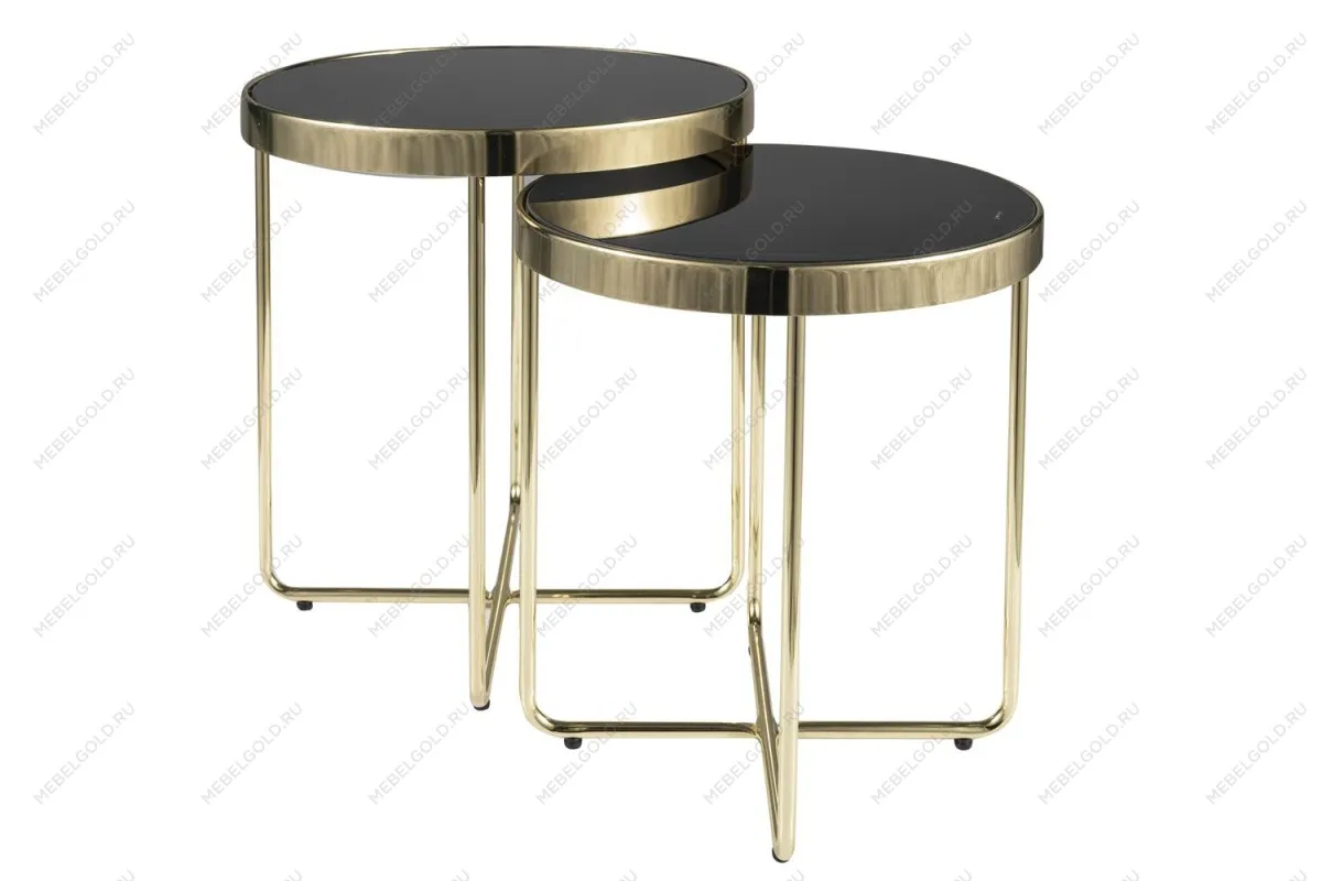 Комплект Signal SAGA (2 стола журнальных) черный/золотой