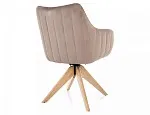 Стул кухонный Signal AZALIA D Velvet Bluvel 40 поворотный (темно-бежевый/дуб) | изображение 3