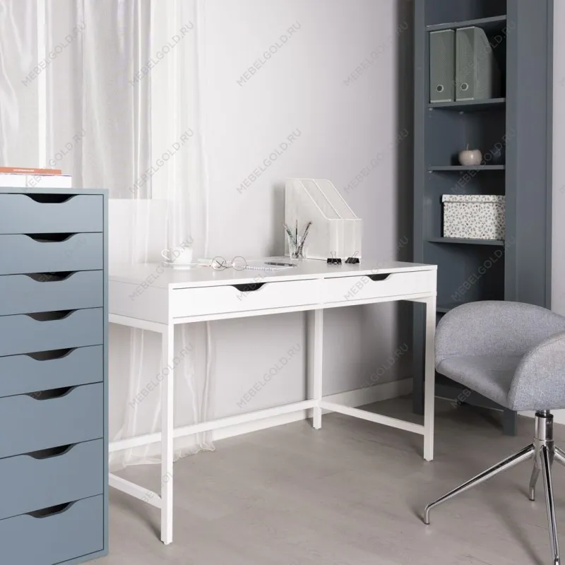 ИНГАР Д 132 стол письменный 132x58x76, белый | изображение 3