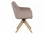 Стул кухонный Signal AZALIA D Velvet Bluvel 40 поворотный (темно-бежевый/дуб) | изображение 2