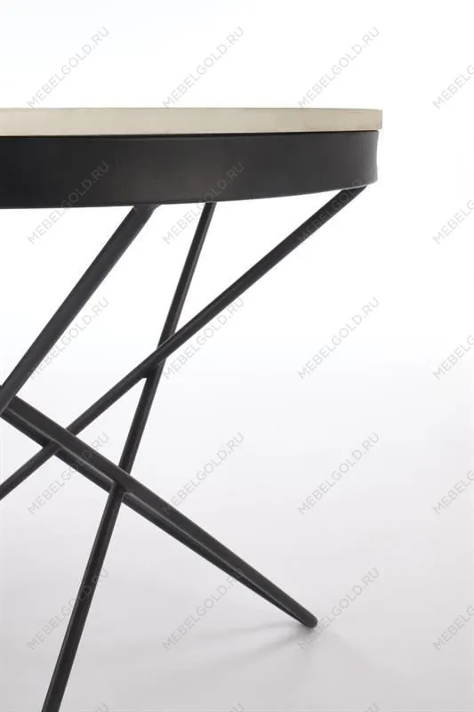 Стол журнальный Halmar LEILA 2 (белый мрамор/черный) | изображение 5