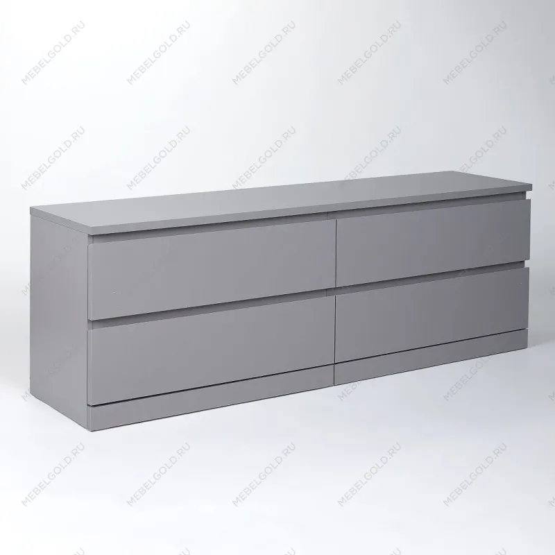 Комод Варма, 4 ящика, горизонтальный, 160х54х40 см, эмаль серая | изображение 5