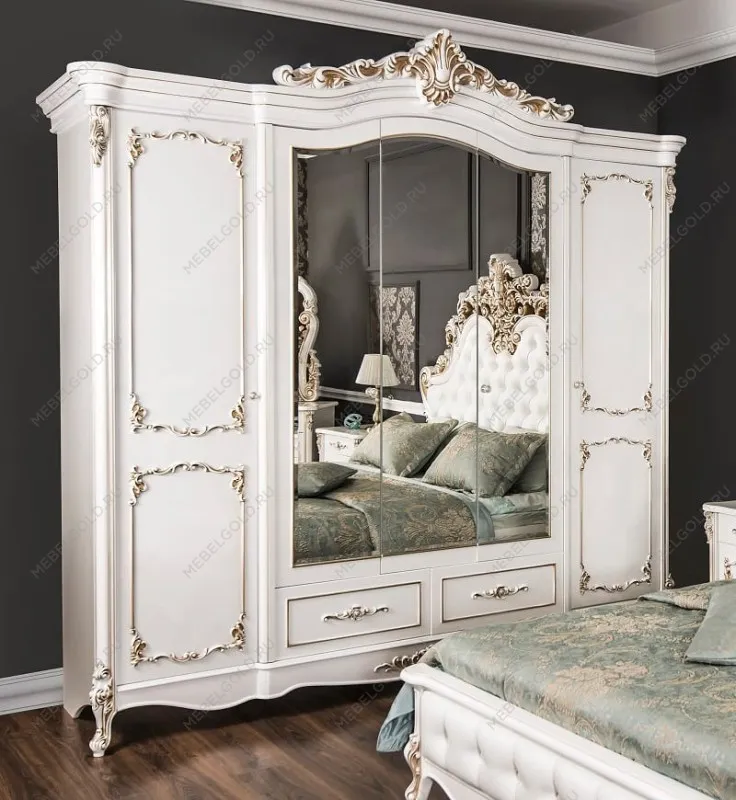 Спальня Флоренция 5-ств белый перламутр глянец | изображение 4