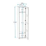 МАКС шкаф 1 дверь 50х38х233 серый | изображение 2