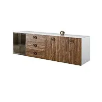 Комод 2.1м Bogemia Fly Wood Fi (Белый) (Lakobel/Хром) БМКМ-5[4]