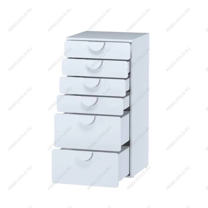 ПИКСИ комод 6 ящиков 60x57x123, робкий подснежник | изображение 2