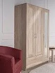 Шкаф Сириус, 3 двери и 1 ящик, 117х50х190 см, с зеркалом, дуб сонома | изображение 1