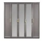 Шкаф Мокко 5-дверный с зеркалом серый | изображение 1