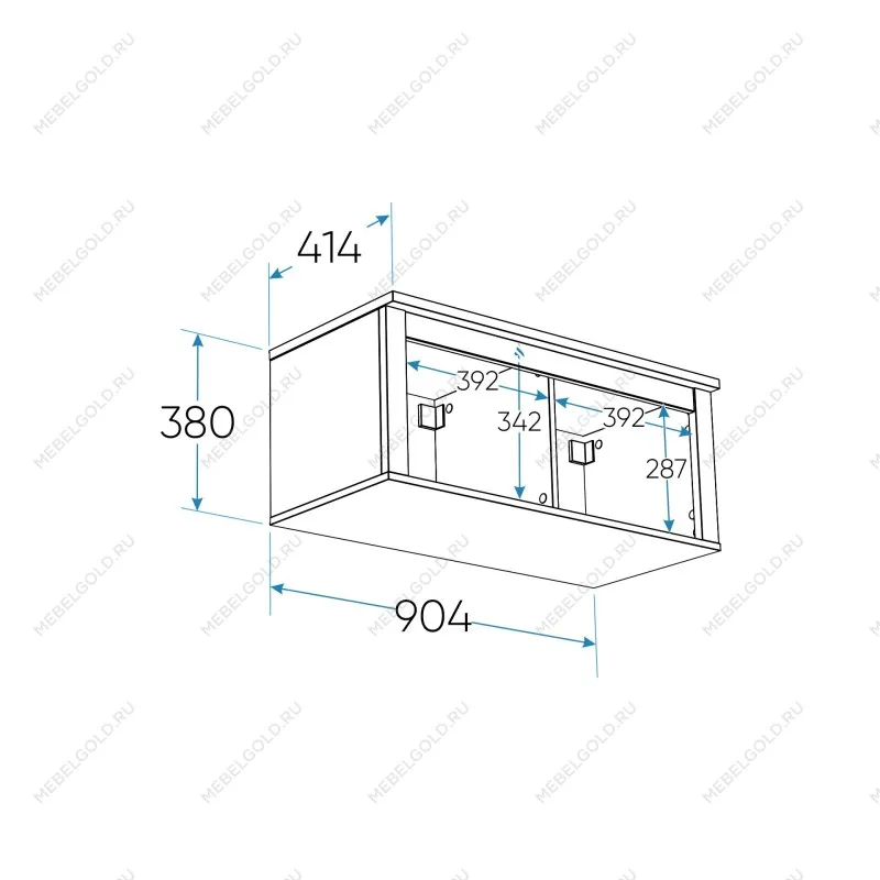 Полка навесная Сага, 2 секции, темно-бирюзовая | изображение 9