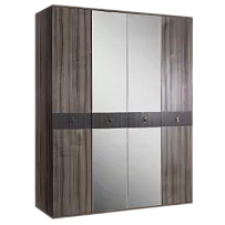 Шкаф 4-х дверный с зеркалом Римини СОЛО (Орех империя/Золото) РМШ1/4(s)