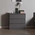 Комод Варма, 3 ящика, 80х78х40 см, эмаль серая | изображение 1