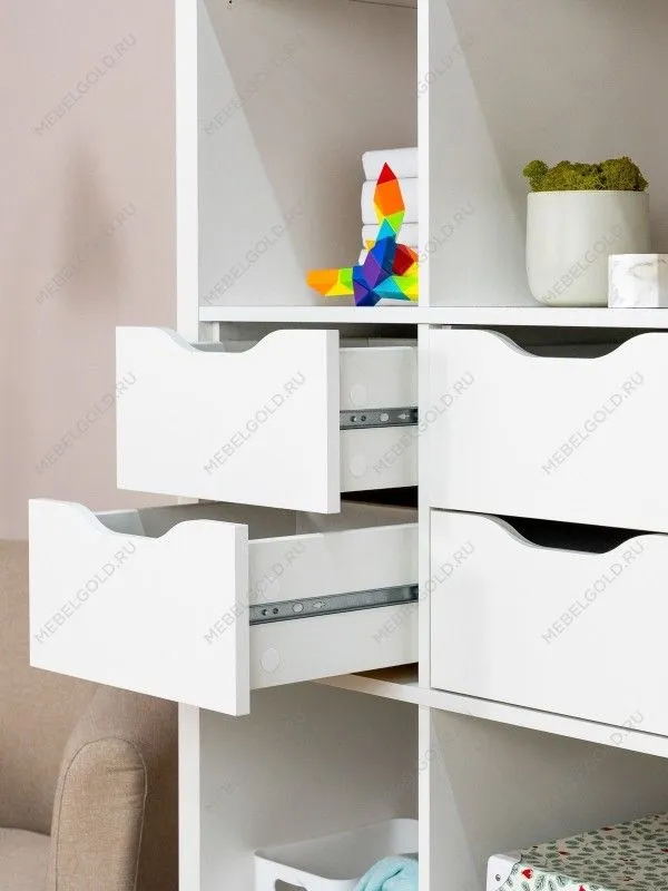 Модуль с двумя ящиками для стеллажа ФОРА, 33х33х37, белый | изображение 5