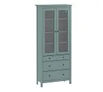САГА шкаф с витриной 90 темно-бирюзовый | изображение 3