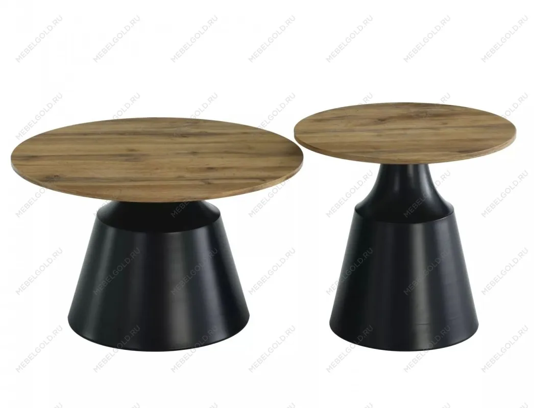 Комплект Signal ITAKA (2 стола журнальных) (дуб артизан/черный) 70/40, 50/50 | изображение 6