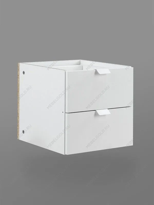 Модуль с двумя ящиками , для стеллажа ФОРА, ручка металл, 33х33х37, белый | изображение 1