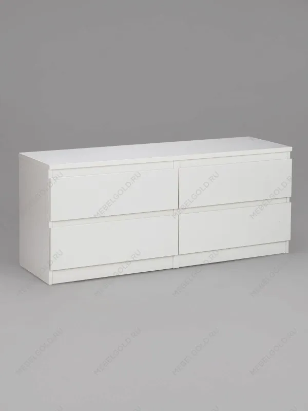 Тумба для ТВ Кастор, 4 ящика, 130х40х54 см, белая | изображение 7