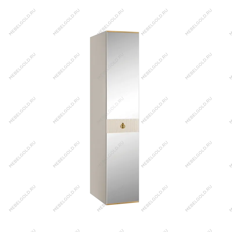 Шкаф 1-но дверный с зеркалом Римини СОЛО (Слоновая кость/Золото) РМШ1/1(s)
