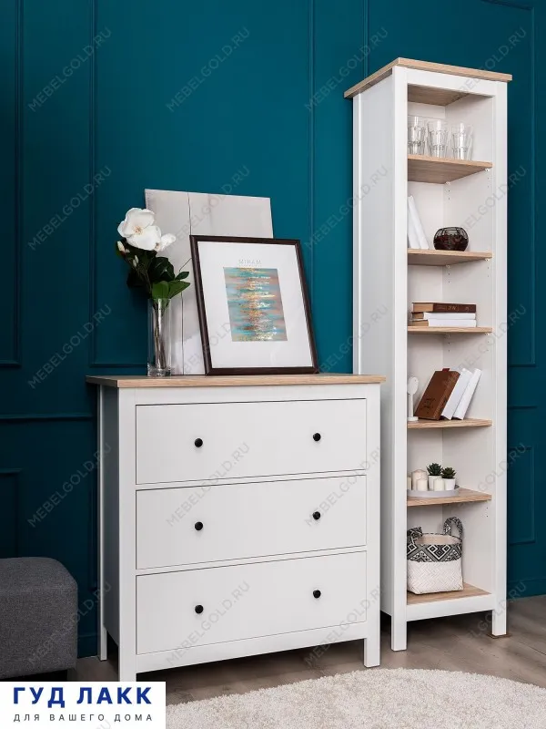 Комод Сага, 92х51х100 см, белый/ясень | изображение 1