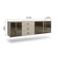 Комод 2.1м Bogemia Fly Fi (Ваниль) (Novabuk/Хром) БМКМ-5[5]