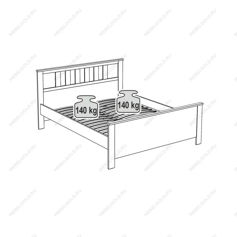 Кровать двуспальная Сага, 160х200 см, белая | изображение 13