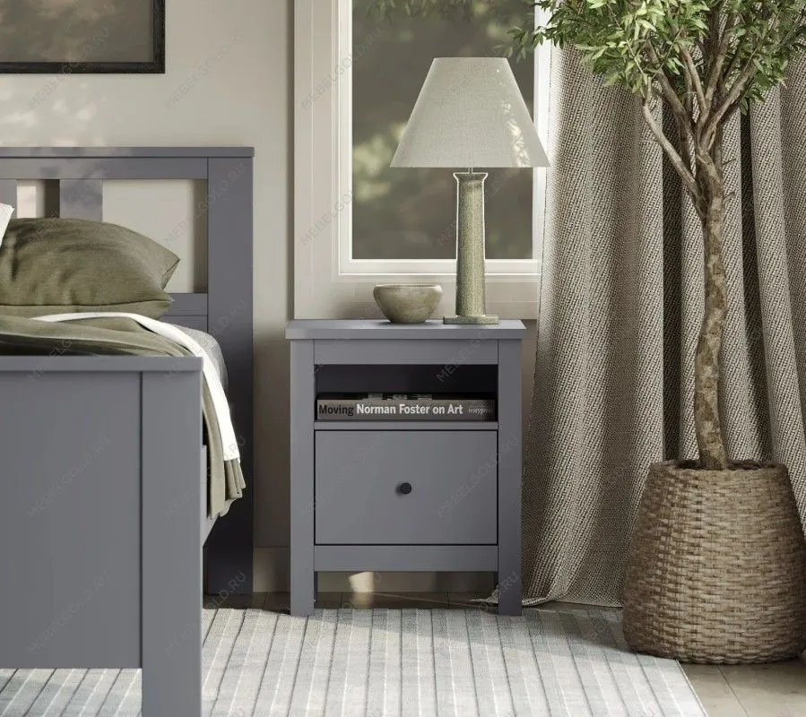 САГА тумба прикроватная серая | изображение 5