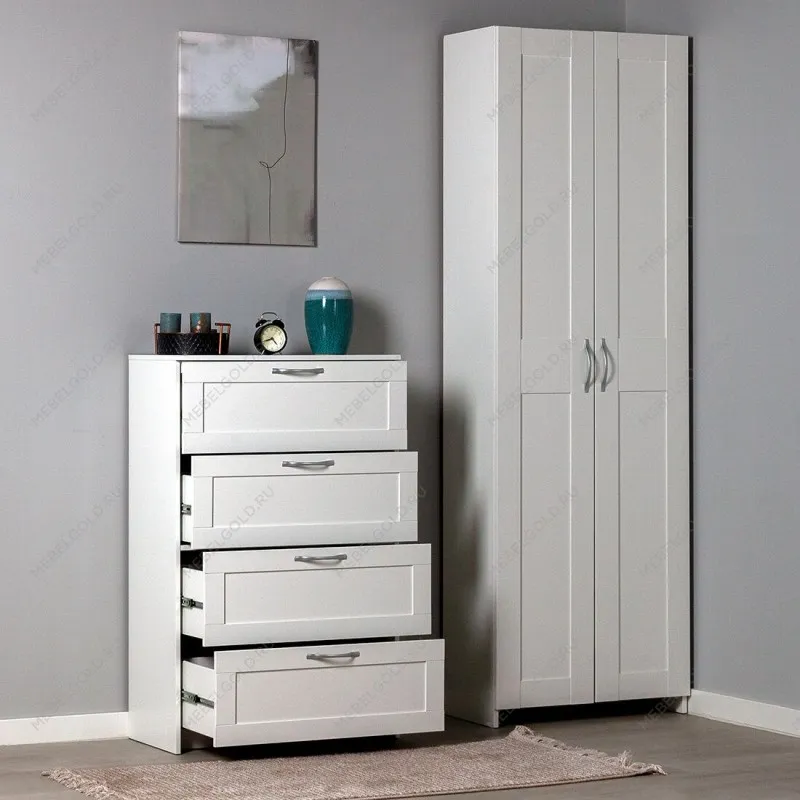 Комод Сириус, 4 ящика, 78х41х123 см, белый | изображение 2