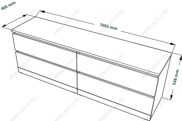 МАЛЬМ / VARMA Комод ИКЕА / IKEA 4D, 160x54x40, пигмент, белый | изображение 3
