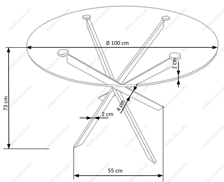 Стол обеденный Halmar RAYMOND (прозрачный/золотой) | изображение 8
