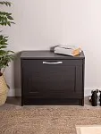 Обувница Сириус с 1 откидным ящиком, 60 х 25 х 49 см, черно-коричневая, ЛДСП, дуб венге | изображение 1