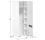 Шкаф угловой Ацтека SZFN1D/21/10 белый | изображение 2