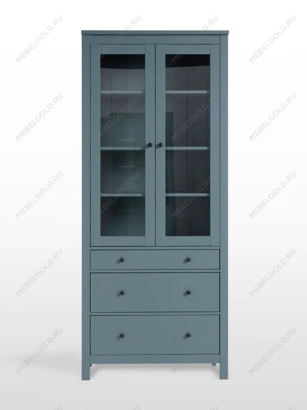 Шкаф с витриной Сага, 90х41х215 см, темно-бирюзовый | изображение 7