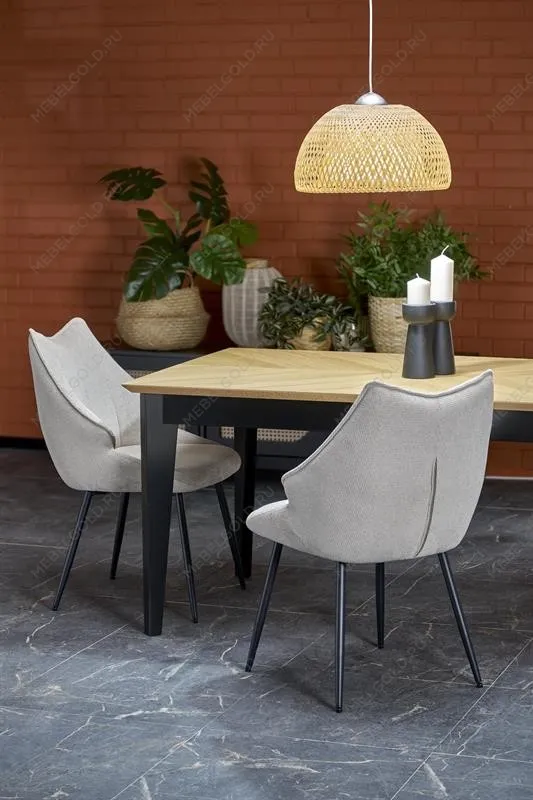 Стол обеденный Halmar EDMONDO 160 раскладной (дуб/черный) | изображение 11