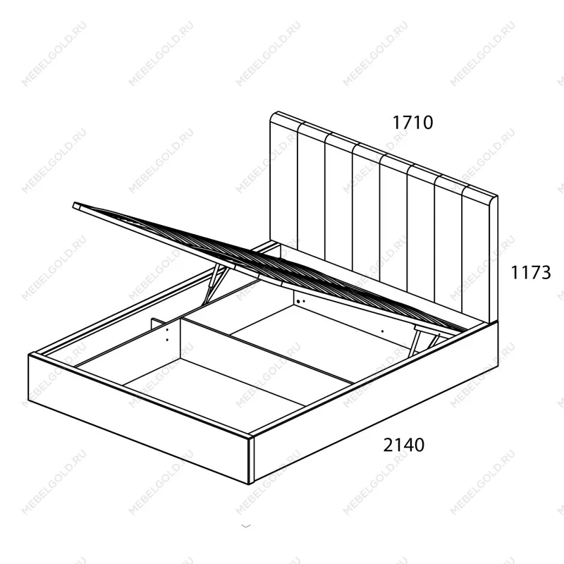 Кровать Сабрина 160 с подъемником, цвет NEBBY 001 | изображение 2