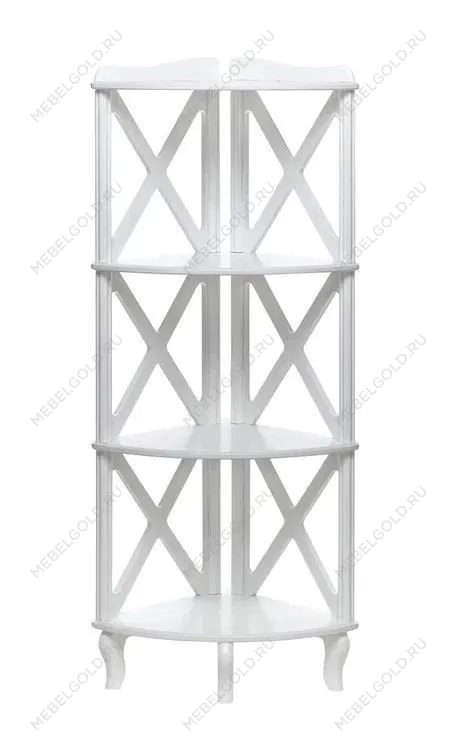 Этажерка-стеллаж угловая Джульетта-3 (молочный дуб)