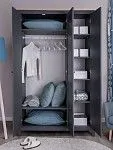 Шкаф распашной Сага, 3 двери, 132х64х215 см, серый/ясень | изображение 2