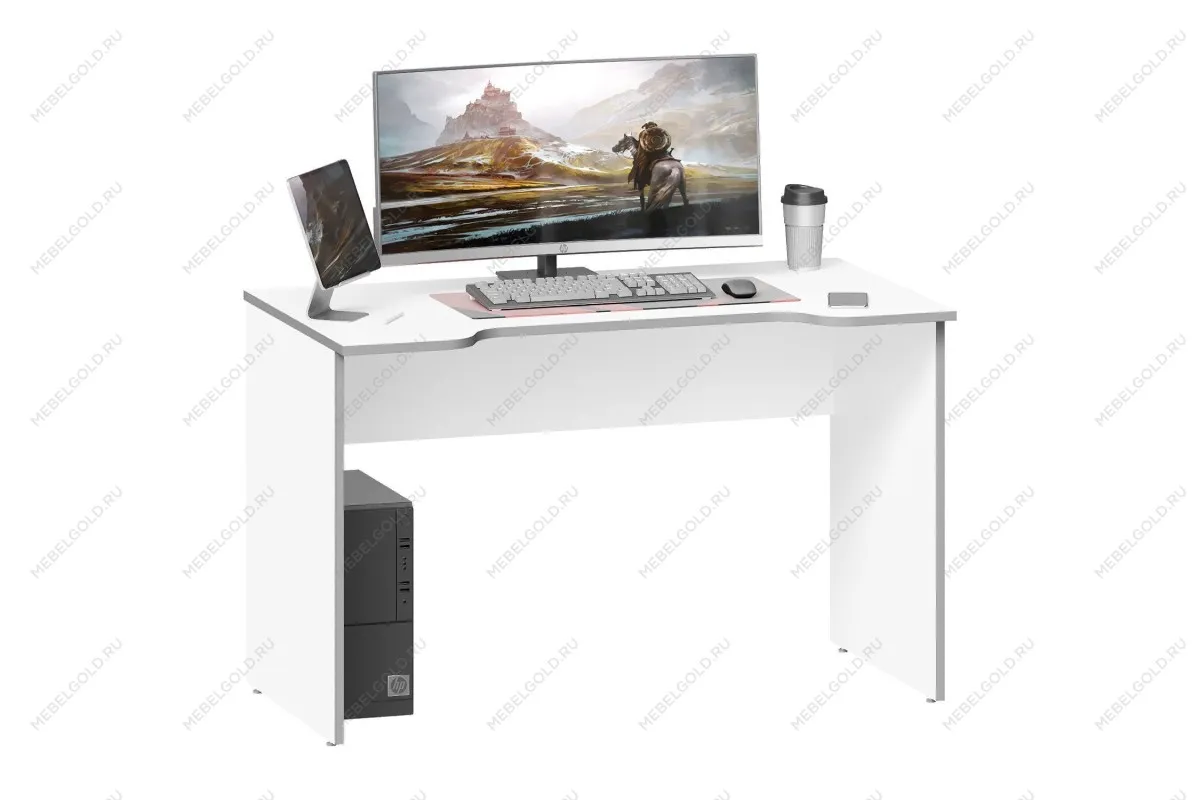 Стол компьютерный Вардиг К3, 120х65х75 см, белый/серый | изображение 3