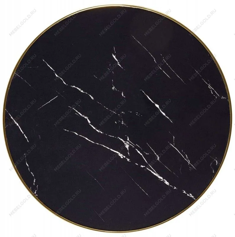 Стол обеденный Halmar MOLINA (черный мрамор/черный/золотой) | изображение 1
