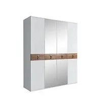 Шкаф 4-х дв. с зеркалами Bogemia Wood Fa (Белый/Хром) БМШ1/4(Wo)