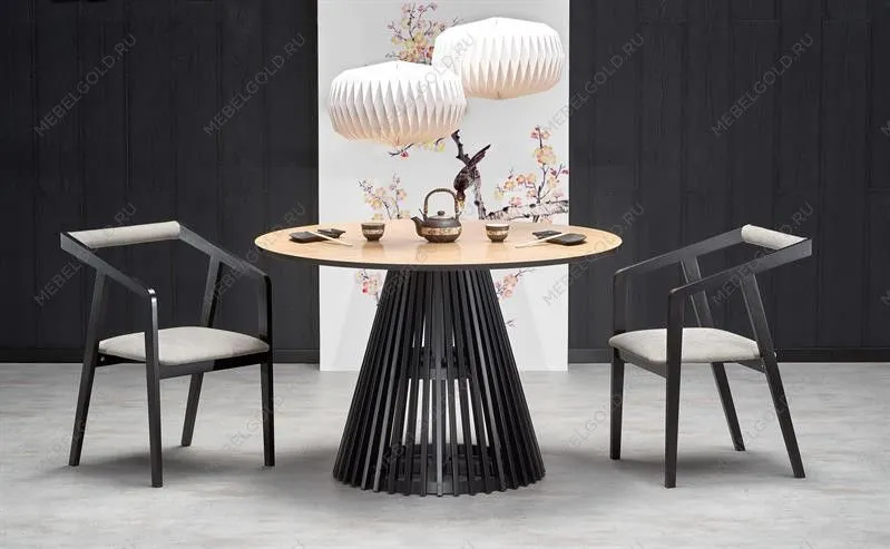 Стол обеденный Halmar MIYAKI 120 (дуб натуральный/черный) | изображение 8